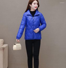 Women's Trench Coats 2023 Women Cotton Clothes Winter Jacket Female Short-Length Loose Parkas Brushed Outwear Stand Collar Trend Overcoat