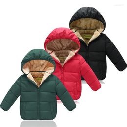 Down Coat 2023 Winter Children's Jacket Padded Clothes Thicken Baby Hooded Toddler Boy Girls Solid Outwear Autumn Clothing