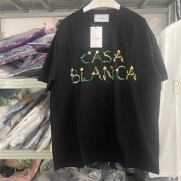 Men's T-Shirts Good Quality 2023ss Casablanca Floral Letter Fashion T Shirt Men CasablancaOversized Women T-shirt Tees