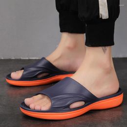 Slippers Men Shoes Summer Soft Footwear Fashion Male Water Slides Outdoor Rubber Flat Sandals Beach Size 40-48