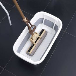Folding Silicon Mop Bucket Camping Wash Bucket With Handle Collapsible Floor Mop Cleaning Fishing Car Wash Bucket Household Tool HKD230828