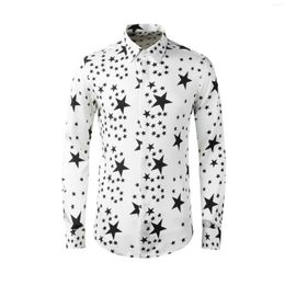 Men's Casual Shirts High Quality Luxury Jewellery Fashion Cotton Long Sleeve Printing Plain Stand Collar Dress For Mengood