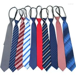 Bow Ties Tie Men's Lazy Free Style Polyester Silk Zipper Stripe Adult Professional Am 8cm Wide