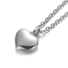 Chains 2Pcs/Lot 12mm Smooth Stainless Steel Heart Urn Jewellery Hold Human/Pet Ashes Keepsake Cremation Locket NecklaceChains Heal LL