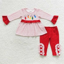 Clothing Sets 2023 Girl Suit Lantern Pattern Positioning Fashion Long Sleeved Trousers Button Design RTS Autumn Clothes 230828