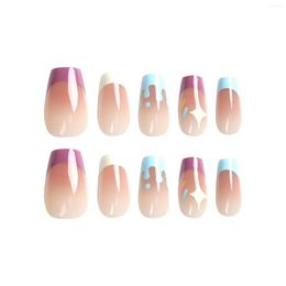 False Nails French Glossy Fake Nail For Girls No Fading Long Lasting Resin Artificial Outgoing Dress Matching
