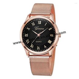 Wristwatches Roman Number Women Alloy Casual Quartz Watches Case Cute Fashion Men Sport Geneva 626