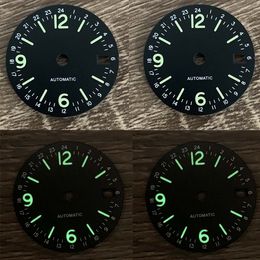 Other Watches NH34 Dial 29mm Black Green White Dial with Green Luminous GMT Watch Dial for NH34 Movement Accessories 230829