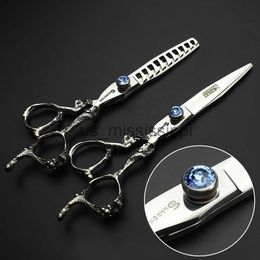 Scissors Shears 6 inch Professional barber Scissors Cutting Thinning Styling Tool Hair Scissors Stainless Steel Salon Hairdressing Shears x0829