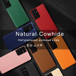 LANGSIDI Genuine Leather case samsung s23 s22 s20 plus s21 fe a52 a72 a52S 5G fundas For Galaxy note 20 ultra 10