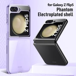 Brand new choice 2023 Phantom Electroplated Flip Case for Samsung Z Flip5 Ultra Slim and Precise Hole Positioning Phone Case