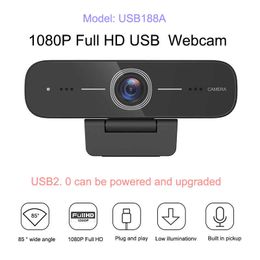Black Full HD 1080P Webcam with Microphone and Speaker USB Video Conference Camera for Mac PC Laptop Desktop HKD230825 HKD230828 HKD230828