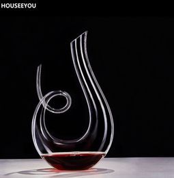 Wine Glasses 1500ml Lead-free Crystal Glass Decanter Handmade Healthy Wine Bottle Transparent Kitchen Bar Sets Mouth Blown Barware Supplies 230828