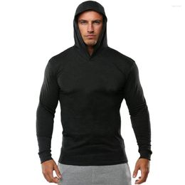 Men's Hoodies Men Solid Color Hoodie Cotton Sportswear Breathable Soft For Casual Fitness Wear Slim Fit Autumn