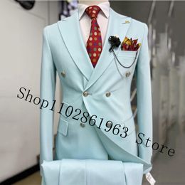 Men s Suits Blazers Arrival Men Tuxedos Blazer Pants Slim Fit Double Breasted Formal Groomsmen Bridegroom Wedding Costume Homme 230828