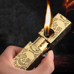 War Armour Handmade Pure Copper Kerosene Lighter 1918 Retro Collection Ejection Ignition Lighter Men's Gift QN9G QN9G