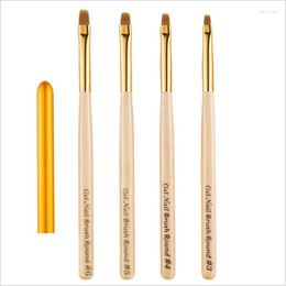 Nail Brushes 4 Styles Pen Brush Light Therapy UV Gel Comfort Wood Handle For Salon Home Use Art Tools