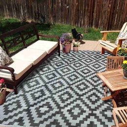 Teppiche, Outdoor-Teppiche für Terrassen, 1,8 x 2,9 m, wendbar, leicht zu reinigen, Terrassenteppich, tragbar, bequem, gewebter Outdoor-Teppich x0829