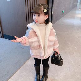 Down Coat Girls Clothes Lamb Winter Jacket Wool Plus Fleece Child Baby Girl Fashion Padded Thick Warm Casual Outwear