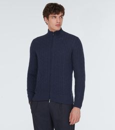 Men Sweater Designer European and American Style Autumn and Winter Loro Piana Cable-knit Cashmere Cardigan Casual Shirts