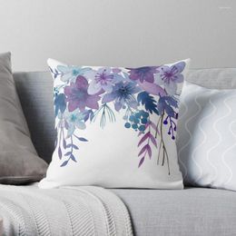 Pillow Blue Purple Flowers Throw Covers Ornamental