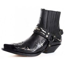 Boots Autumn Winter Men Knight Retro Round Head Square Heel High Top Mens Shoes 230829