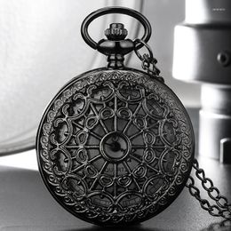 Pocket Watches Vintage Bronze Black Spider Web Quartz Watch Gift For Men Fans Souvenir Students Gifts Neck Chain Relogio Saati