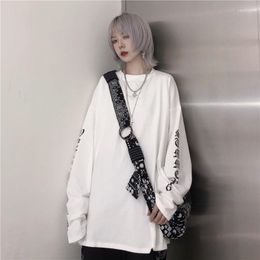 Women's T Shirts Extra Large 240 Kg 200 Fat Mm Autumn Ins Top Long Sleeve Harajuku BF White Bottomed T-shirt