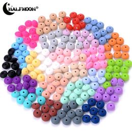 Baby Teethers Toys 50100Pcs 12mm Baby Silicone Beads Lentil Beads Food Grade DIY Pacifier Clip Necklace Bracelet Teether Toys Products Accessories 230828