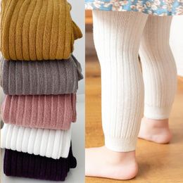 Trousers Autumn Baby Boys Girls Pants Born Girl Leggings Tights Solid Cotton Stretch Kids Children Knitting For 0-6 Years