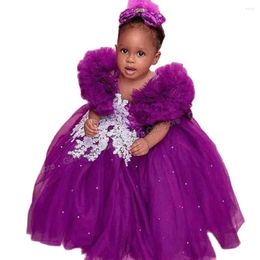 Girl Dresses Adorable Lace Crystals Flower Elegant Lilttle Kids Birthday Pageant Weddding Gowns Toddler First Communion