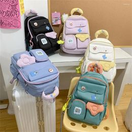 Backpack Large Capacity Simplicity Waterproof Cute Student School Bag Lightweight Versatile Korean Campus Style For Women Girls