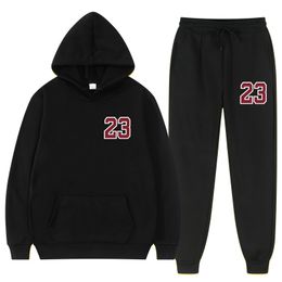 Men's Tracksuits 2 Pieces Set Mens Suits Solid Sets Women Sweatshirts Sweatpants Fashion Tracksuit Hoodies Spring Autumn Fleece Hooded Pullover 230829