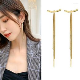 Dangle Earrings Bar Long Thread Tassel Drop For Women Glossy Arc Geometric Earring Korean Fashion Jewellery Hanging Pendientes Gifts