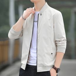 Jackets Autumn Bomber Baseball Jacket Men Fashion Slim Fit Coat Streetwear Solid Color Male Outwear Zipper Casual Jackets Brand Tops 230829