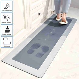 New Tech Super Absorbent Kitchen Mat Diatom Mud Pad Bathroom Pad Anti-Slip Carpet Mats Wipeable Wash Long Strip Carpet HKD230829