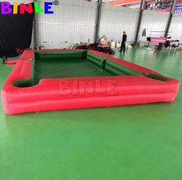 wholesale 9x6m 29.5x20ft Red Giant Inflatable Snooker Table Inflatable Snooker Football Field Soccer Pool Table For Indoor Outdoor Interactive Game