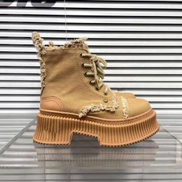 Women Designer Men Women Designers Boots Ankle Martin Boots And Nylon Boot Military Inspired Combat Boots Nylon Bouch Attached To The Ankle 35-41