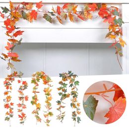 Decorative Flowers Fall Decor Total 5.74 FT Artificial Silk Garland Vine Hanging Autumn Thanksgiving Christmas Gnomes H