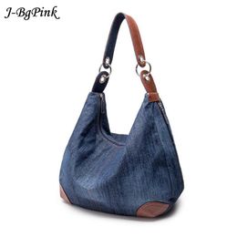 Bags 2023 Large Ladies Denim Handbag Big Shoulder Bag Blue Jeans Handbag Jean Denim Tote Crossbody Ladies Shoulder Bag