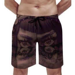 Men's Shorts Jibaro Face Board Summer Love Death Robots Hawaii Short Pants Male Sportswear Fast Dry Design Beach Trunks