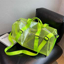 Net red transparent travel bag women's summer short trip swimming jelly bag large capacity waterproof beach bag