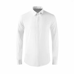 Men's Casual Shirts High Quality Luxury Jewelry Men Shirt Style Mens Dress In White Color With Long Sleeves Shirtgood