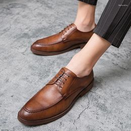 Dress Shoes Casual Leather Men Loafers Trend Brand Business Autumn Slip On Flat Man Sneakes Comfortable Moccasins