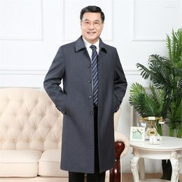 Men's Jackets 4XL Autumn Mens Business Long 2023 Casual Windbreaker Loose Jacket Men Trench Coat Fashion Male Overcoat Q613
