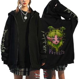 Hoodies masculinos melanie martinez portais tour zíper harajuku casual moletom com capuz hip hop streetwear zip up jaqueta y2k casacos 7763