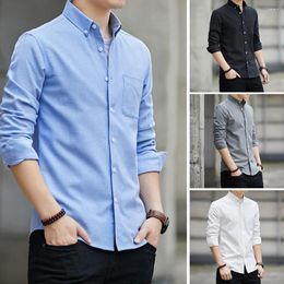 Men's Casual Shirts Stylish Spring Shirt Soft Anti-iron Autumn Cardigan Slim Fit Men For Daily Wear