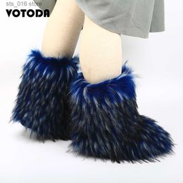 Winter Women Boots Fluffy Woman Furry Faux Fur Ladies Outdoor Nonslip Cotton Girl Plush Warm Snow Boot Slip On bea