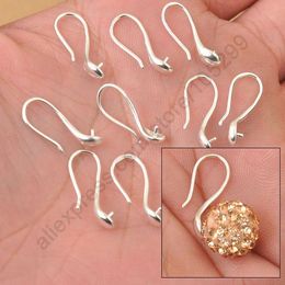 Polish 100X Nice Making 925 Sterling Silver Jewellery Findings Slippy Hook Earring Ear Wires Design Crystal Stones Beads