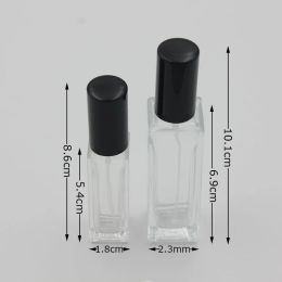 Portable Glass Perfume Spray Bottle 10ml 20ml Empty Cosmetic Containers with Atomizer Gold Silver Cap Fragrance Bottles